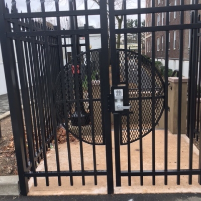 Custom Half Circle expanded metal guards to protect lock area - 117 7th St Garden City, NY