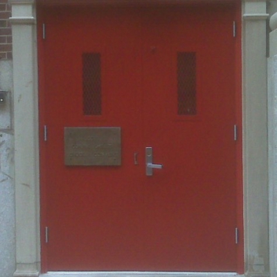 Corpus Christi, NY, NY - Pair of Fire Doors at School Entrance