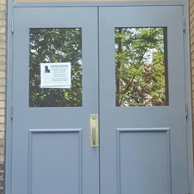 Custom Pair of Doors with Vision Lights and Transom - 34th Ave Jackson Heights, NY