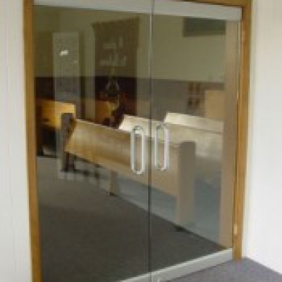 Pair of 1/2" Clear Glass Church Doors